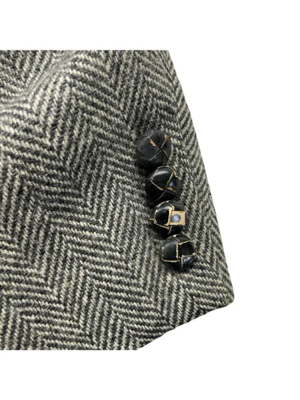 VTG Imperial Haggar Men's 100% Wool Tweed Blazer Gray Herringbone • USA • 42R